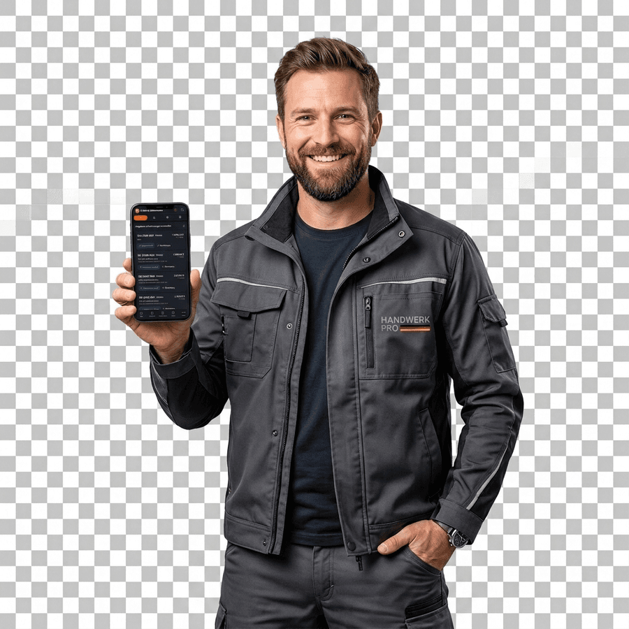 Handwerker nutzt ZendWerk auf dem Smartphone